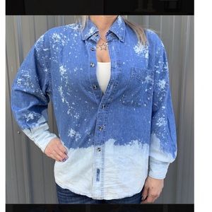 Splattered Denim Southern Bliss Button Up